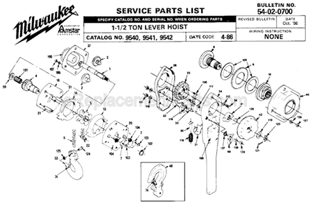Part Location Diagram of 42-60-0300 Milwaukee Load Chain 1-1/2 T 10 FT