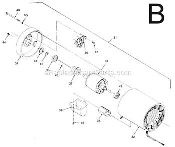 Page B Diagram and Parts List for 9565 SER 486 Milwaukee Hoist & Winch