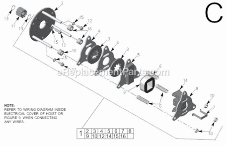 Page C Diagram and Parts List for 9567 SER MJLC Milwaukee Hoist & Winch