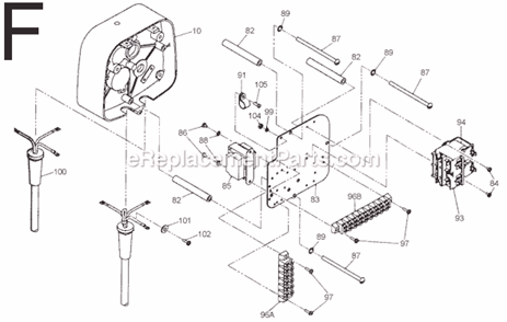 Page F Diagram and Parts List for 9568 SER 598 Milwaukee Hoist & Winch