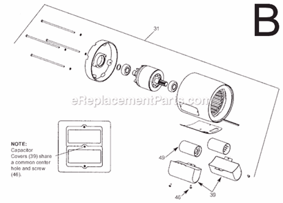 Page B Diagram and Parts List for 9570 SER JLC Milwaukee Hoist & Winch