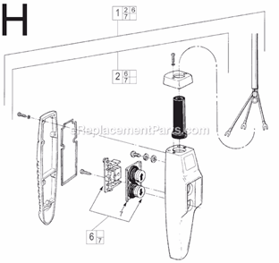 Page H Diagram and Parts List for 9571 SER JLC Milwaukee Hoist & Winch