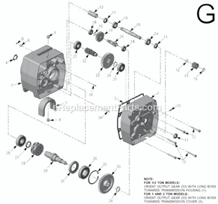 Page G Diagram and Parts List for 9572 SER MJLC Milwaukee Hoist & Winch