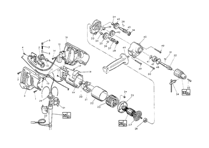 1/2-Inch Reversing Drill Diagram and Parts List for 1107-1 50100 Milwaukee Drill