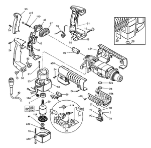 Part Location Diagram of 22-56-1025 Milwaukee Blade Housing Assembly