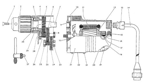 Fig-0 Diagram and Parts List for 4262-1  Milwaukee Drill