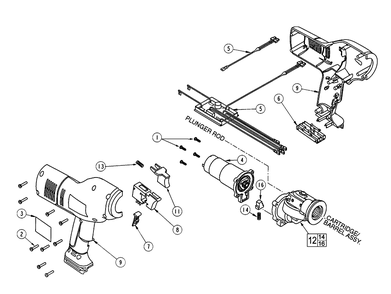 Fig-0 Diagram and Parts List for 6550-50 282B Milwaukee Caulking Gun