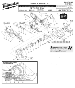 Fig-0 Diagram and Parts List for 2470-21 C28A Milwaukee Nibbler & Shears