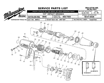 Fig-0 Diagram and Parts List for 9065 656-7000 Milwaukee Impact Driver