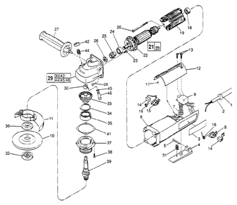 Fig-0 Diagram and Parts List for 6140-2 762F Milwaukee Angle Grinder