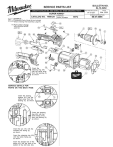 Fig-0 Diagram and Parts List for 1680-21 407C Milwaukee Electric Drill