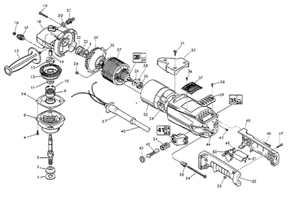 Fig-0 Diagram and Parts List for 6066-6  Milwaukee Sander Polisher