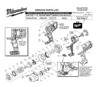 Fig-0 Diagram and Parts List for 2762-20 F41A Milwaukee Impact Driver