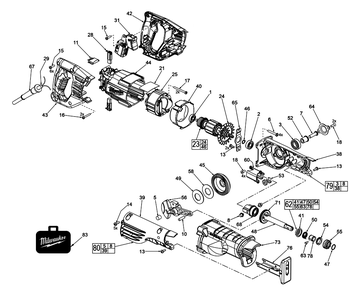 Fig-0 Diagram and Parts List for 6519-59A D81B Milwaukee Reciprocating Saw