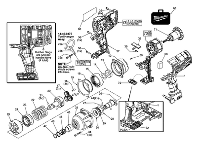 Fig-0 Diagram and Parts List for 2765-059 F81B Milwaukee Impact Driver