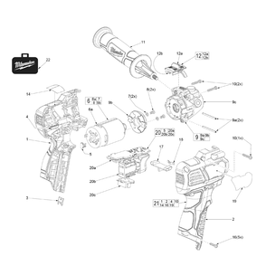 Fig-0 Diagram and Parts List for 2438-22X F76A Milwaukee Sander Polisher