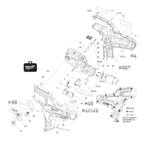 Fig-0 Diagram and Parts List for 2472-21XC E21A Milwaukee Nibbler & Shears