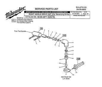 Fig-0 Diagram and Parts List for 48-06-2871 54-36-0602 Milwaukee Drill