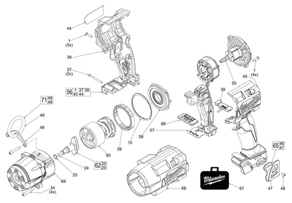 Fig-0 Diagram and Parts List for 2960-20 L78A Milwaukee Impact Driver