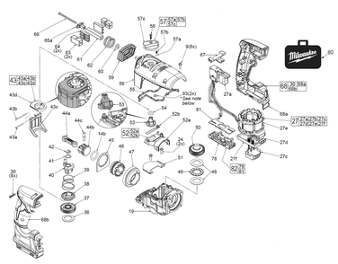 Fig-0 Diagram and Parts List for 0757-22DE G12A Milwaukee Hammer Drill