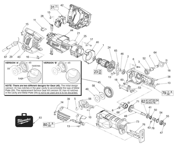 Fig-0 Diagram and Parts List for 6519-30 C25D Milwaukee Saw