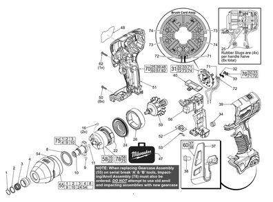 Fig-0 Diagram and Parts List for 2657-059 F68B Milwaukee Impact Driver