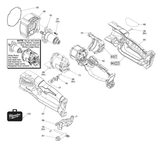 Fig-1 Diagram and Parts List for 2809-20 K57A Milwaukee Electric Drill