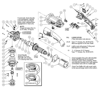 Fig-0 Diagram and Parts List for 6122-30  Milwaukee Angle Grinder