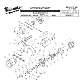 Fig-0 Diagram and Parts List for 6485-68 405B Milwaukee Chop Saw