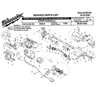 Part Location Diagram of 16-34-1451 Milwaukee Serv. Armature 230V