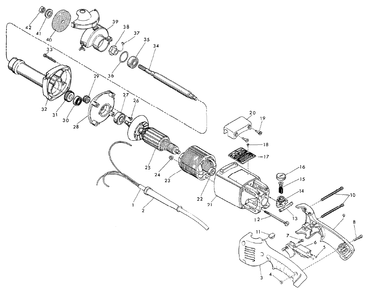 Part Location Diagram of 22-18-0620 Milwaukee Carbon brush assembly