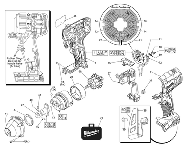 Fig-0 Diagram and Parts List for 2659-059 F73B Milwaukee Impact Driver