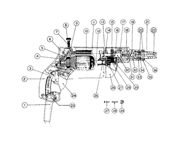 Screwdriver Diagram and Parts List for 6545-6 317-1001 Milwaukee Screwdriver