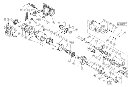 Fig-0 Diagram and Parts List for 6523-69 0306 Milwaukee Saw
