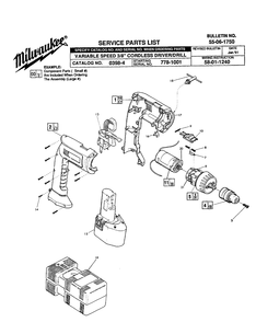 Fig-0 Diagram and Parts List for 0398-4 778-1001 Milwaukee Electric Drill
