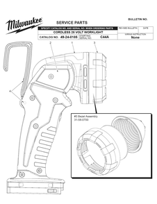 Fig-0 Diagram and Parts List for 49-24-0185 C44A Milwaukee Worklight & Flashlight