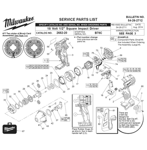 Fig-0 Diagram and Parts List for 2652-22 B78C Milwaukee Impact Driver