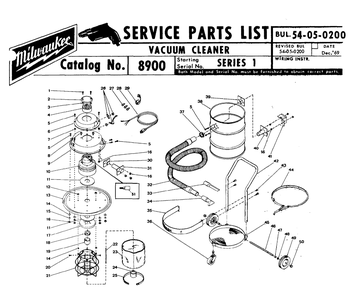 Fig-0 Diagram and Parts List for 8900 SERIES 1 Milwaukee Leaf Blower / Vacuum