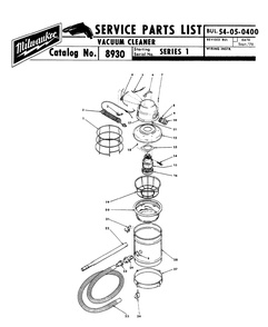 Fig-0 Diagram and Parts List for 8930 SERIES 1 Milwaukee Leaf Blower / Vacuum