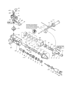1-1/2-Inch Thunderbolt Rotary Hammer Part 2 Diagram and Parts List for 5316-21 845A Milwaukee Hammer Drill