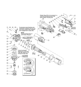 Fig-0 Diagram and Parts List for 6116-31 B63C Milwaukee Angle Grinder