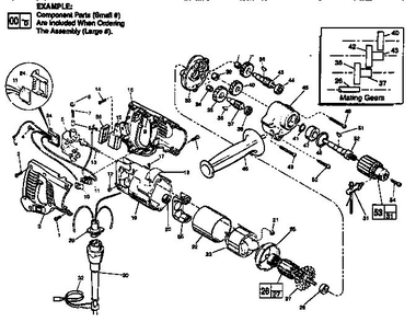 Unit Diagram and Parts List for 11071 TYPE I Milwaukee Electric Drill