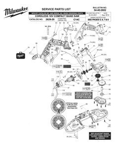 Fig-0 Diagram and Parts List for 2629-20 C14C Milwaukee Saw