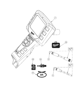 12 Volt M-Spector 2 (Digital Inspection Camera) Diagram and Parts List for 2311-20 C20B Milwaukee Worklight & Flashlight