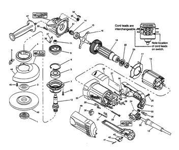Fig-0 Diagram and Parts List for 6148-55 856A Milwaukee Angle Grinder