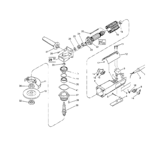 5-Inch D.I. Sander-Grinder Diagram and Parts List for 6141-30 763-29591 Milwaukee Sander Grinder