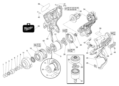 Part Location Diagram of 34-60-0002 Milwaukee Retaining Ring