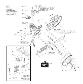 Fig-1 Diagram and Parts List for 2729-21 F83A Milwaukee Saw