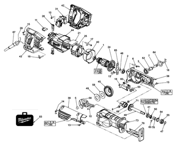 Fig-0 Diagram and Parts List for 6519-59A D81A Milwaukee Reciprocating Saw