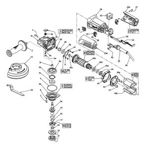 Fig-0 Diagram and Parts List for 6149-59B E38B Milwaukee Angle Grinder